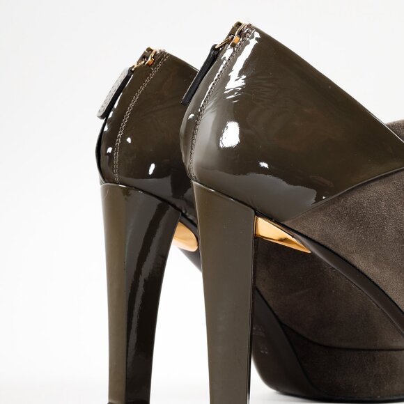 Gucci Green Patent Leather and Suede Booties - Picture 7 of 11